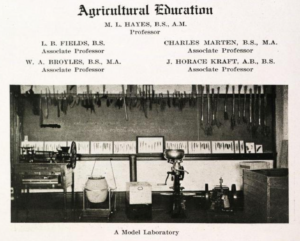 1920 yearbook listing for the Department of Agricultural Education